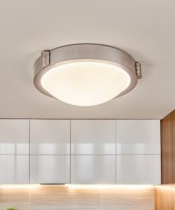 Plafonjerka Osvald sa srebrnim okvirom i opal bijelim staklenim difuzorom