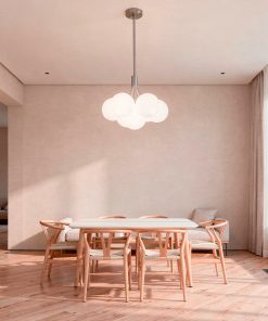 Luster Sol sa 7 kugli u lijepo sredjenom enterijeru trpezarije - SVOD rasvjeta Podogorica