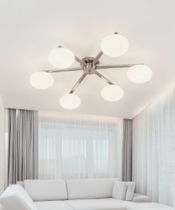 Plafonska lampa Bertina, 6 kugli, Silver