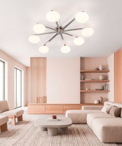 Plafonska lampa Bertina u moderno opremljenom enterijeru dnevnog boravka