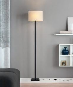 Podna lampa Alhazra, 2 svjetla, Crna