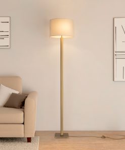 Podna lampa Alhazra, 2 svjetla, Mesing
