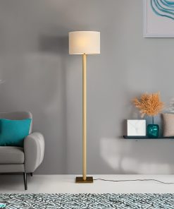 Podna lampa Alhazra, 2 svjetla, Mesing