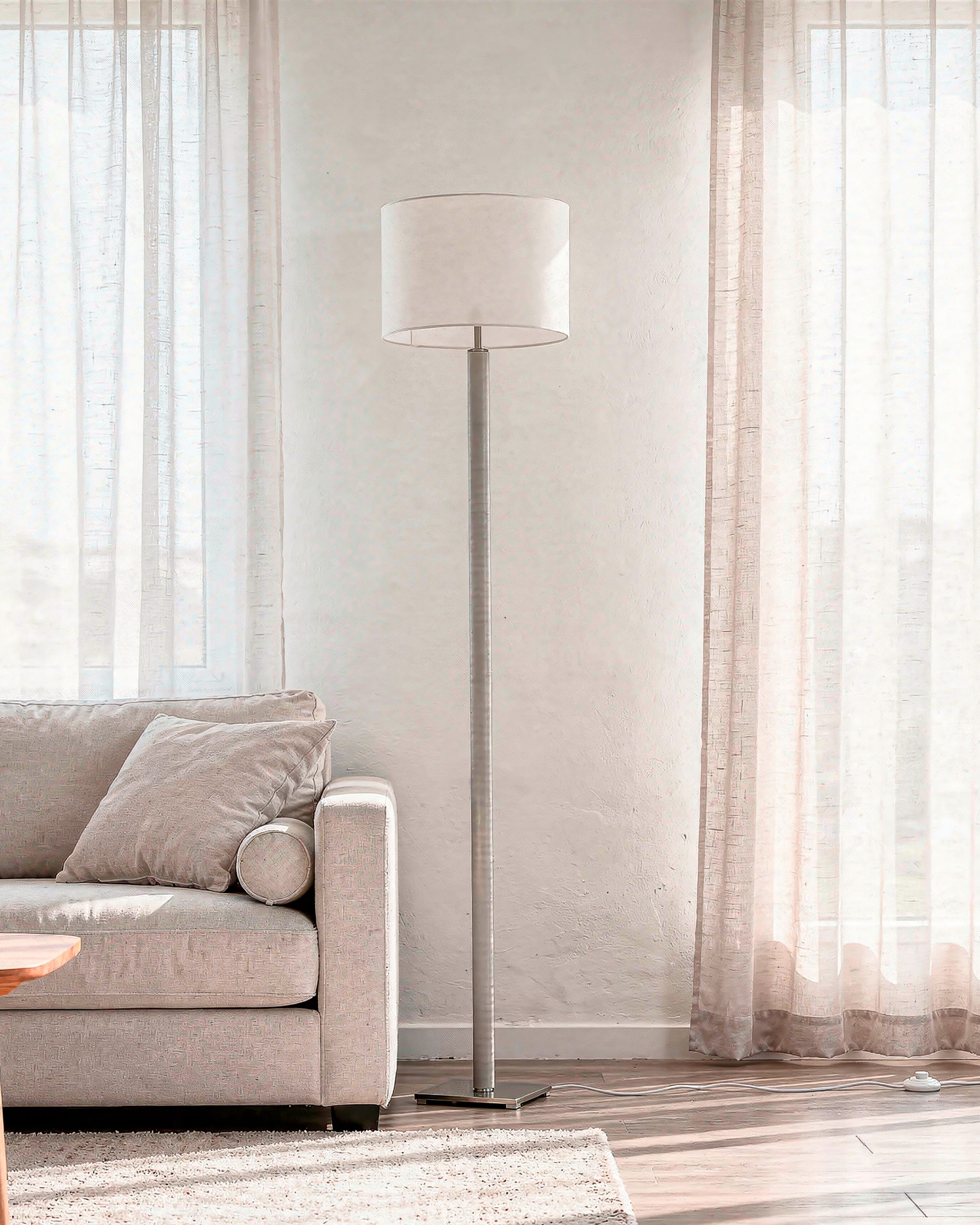 Podna lampa Alhazra, 2 svjetla, Silver