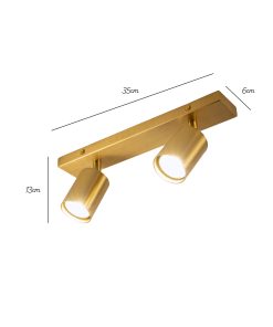 Dimenzije Lambris 2x GU10 mesing spot svjetiljke