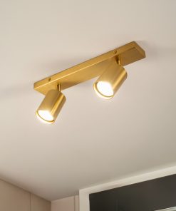 Plafonska mesing spot rasvjeta Lambris 2x GU10 u dnevnom boravku