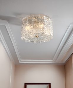 Artsen kristalna plafonjera 40 cm sa mesinganom konstrukcijom