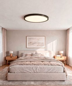 Moderna LED plafonjera Faust crni okvir i mesing detalj