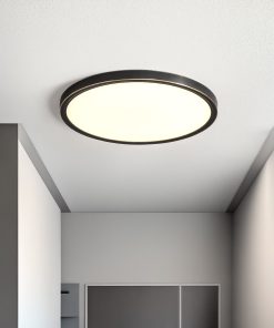 Faust LED plafonjera sa crnim metalnim okvirom u modernom enterijeru - SVOD rasvjeta Crna Gora