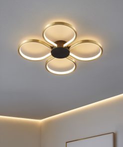 Klover LED plafonjera mesing i crna moderan dizajn