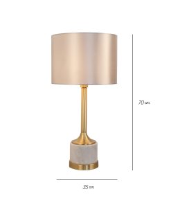 Luksuzna stona lampa za dnevni boravak mermer i tekstilni abažur