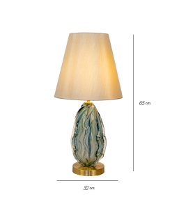 Dekorativna stona lampa sa staklenim postoljem za dnevni boravak