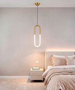 Moderna LED visilica Glintor iznad noćnog ormarića