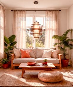 Dekorativna bambus visilica Izumi u dnevnom boravku