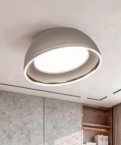 LED plafonjerka Genson Nikel u luksuznom enterijeru sa prirodnim materijalima
