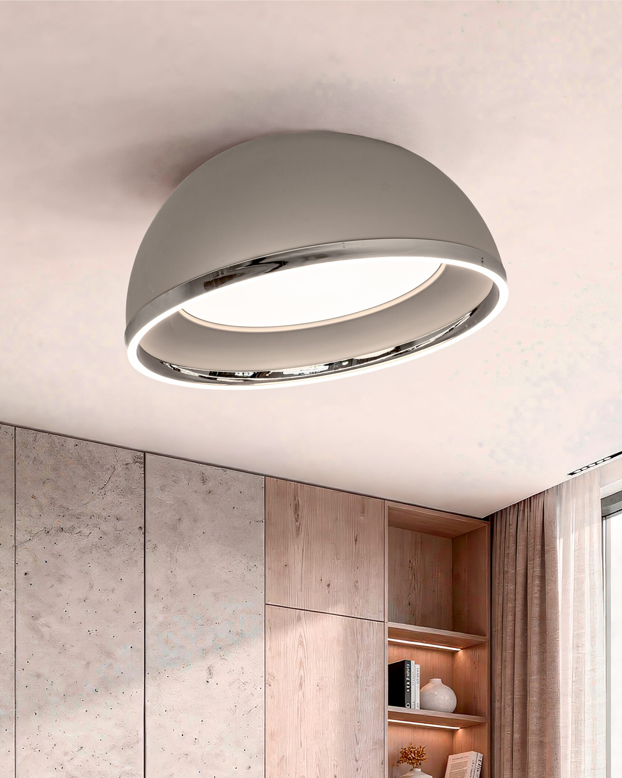 Moderna LED plafonjerka Genson Nikel u sivoj boji