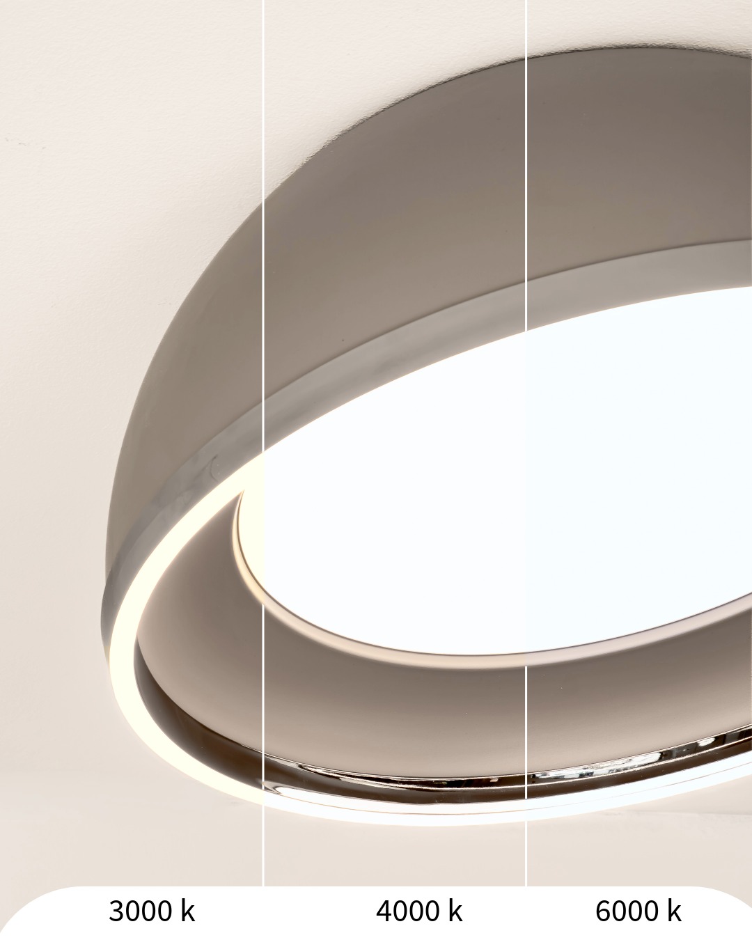 LED Visilica Genson, Ø 50 cm, siva/nikel - Image 3
