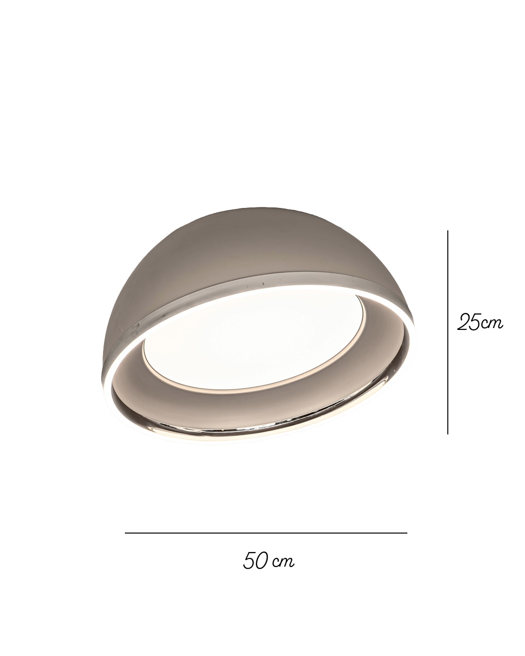 LED Plafonjerka Genson, Ø 50 cm, siva/nikel - Image 11