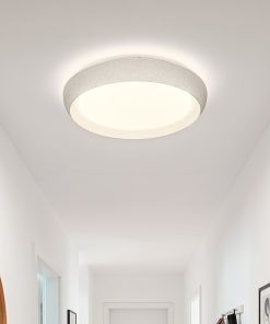 Okrugla bijela LED plafonjerka Mind u modernom enterijeru