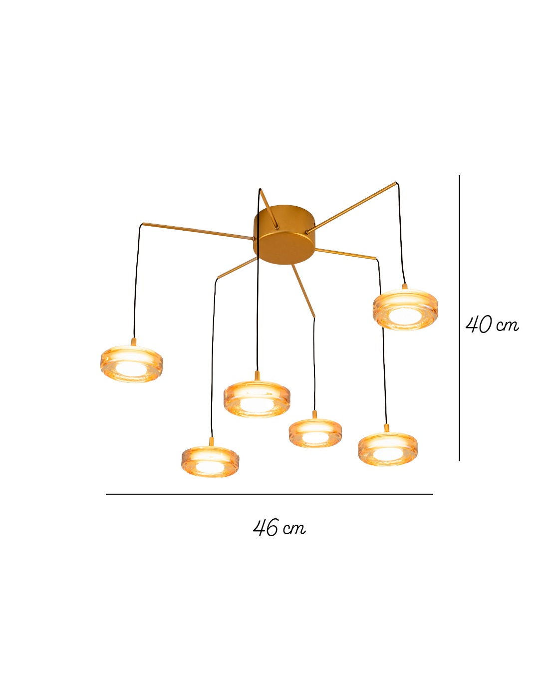 Plafonski luster Pavot, Gold, 6 svjetiljki - Image 9