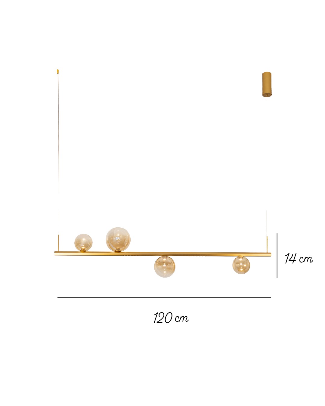 Linearna LED Visilica Aurej, Gold, amber - Image 7