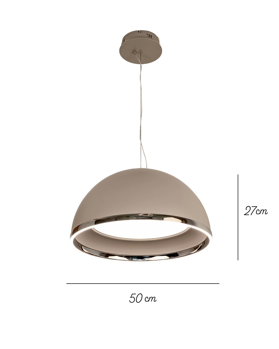 LED Visilica Genson, Ø 50 cm, siva/nikel - Image 8