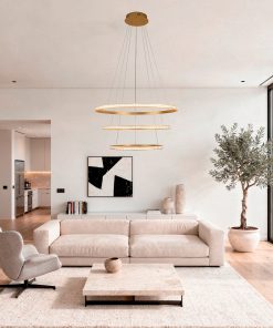 Luster Aureta sa tri LED prstena u luksuznom minimalističkom enterijeru