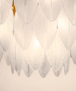 Makro detalj teksture matiranog stakla plafonjerke Lark