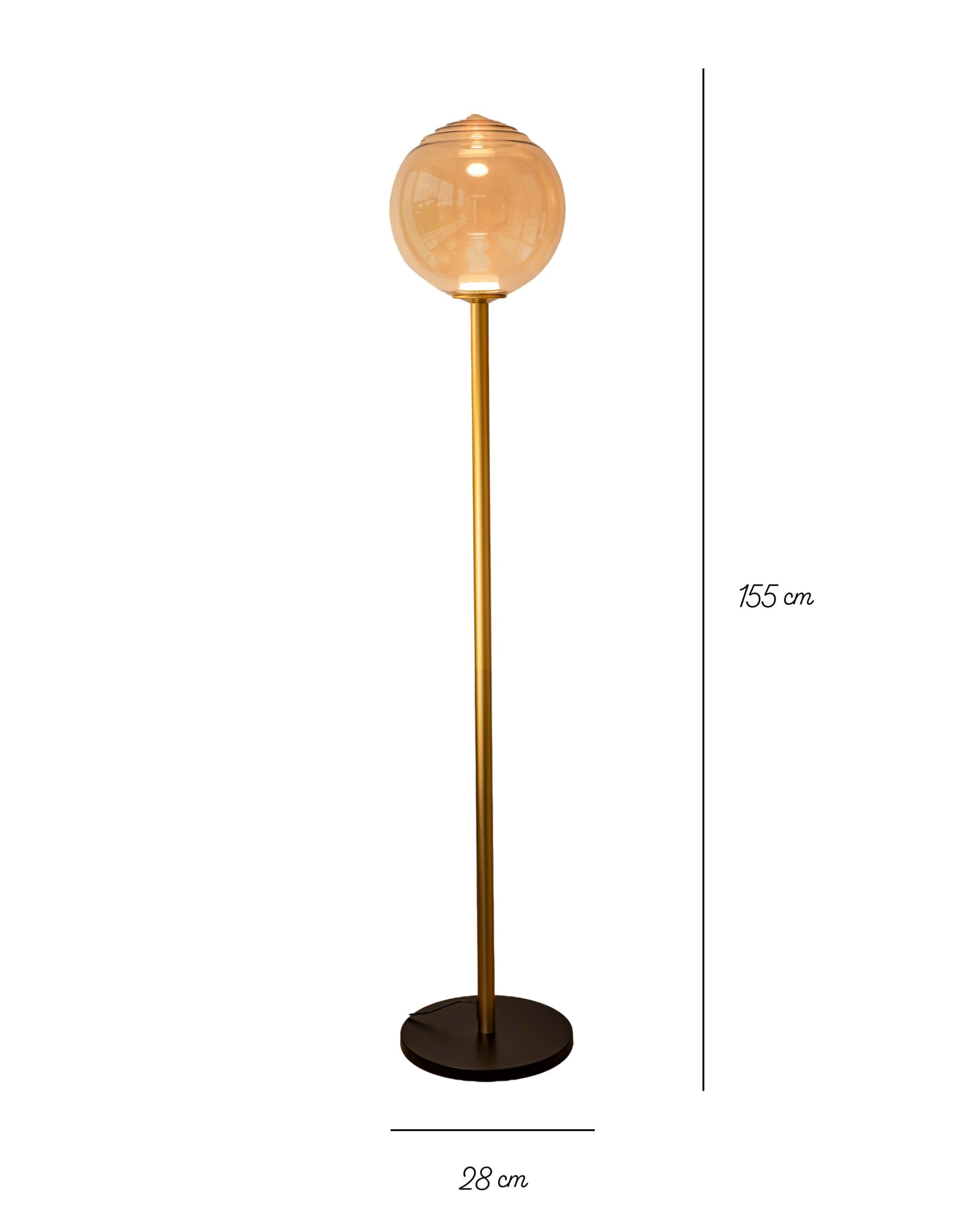 Podna lampa Vinta, Gold/amber - Image 5
