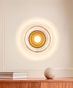 Dekorativna zidna lampa Fondo Gold sa svjetlosnim prstenom